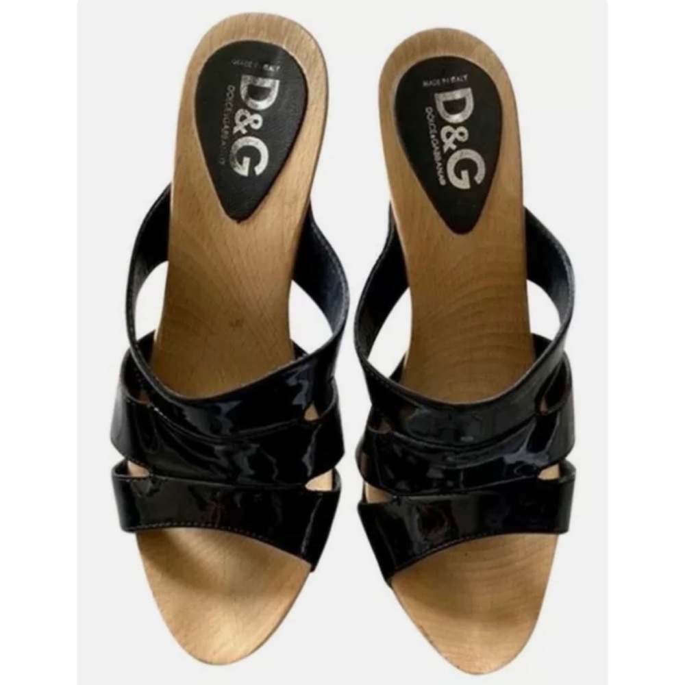 D&G Patent Leather Platform Slide